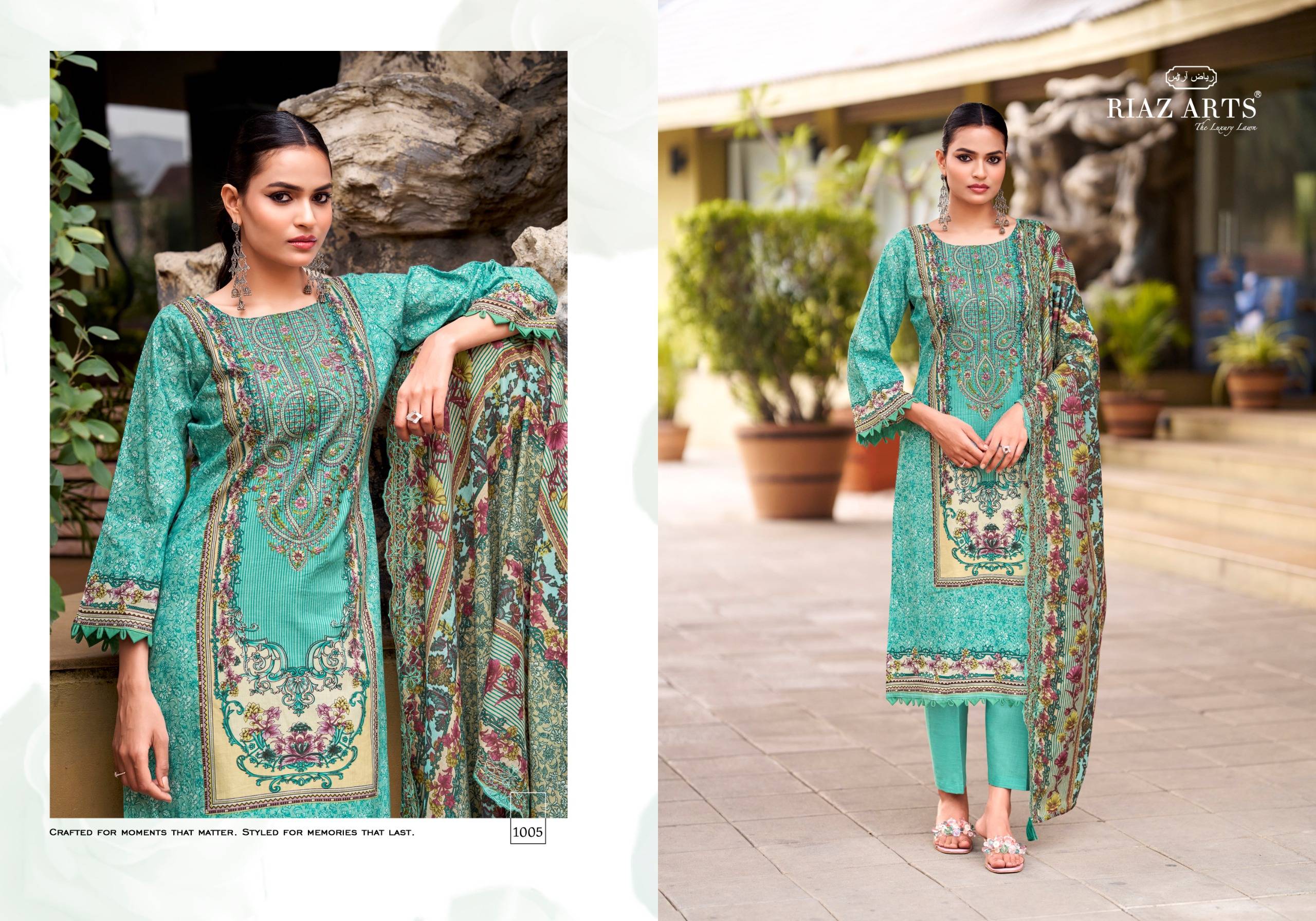 ABU SAEED Vol.2 by RIAZ ARTS PRINTS 1001 TO 1006 SERIES Pakistani Stylish Embroidered COTTON CAMRIC COLLECTION At Wholesale Price